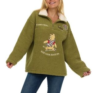 Disney Winnie the Pooh Sage Green Sherpa